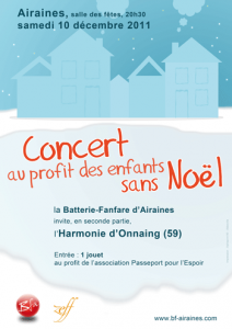 Affiche du concert au profit des enfants sans Noël 2011