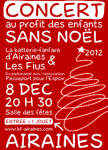Affiche du concert de Noël 2012